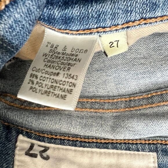 Rag & Bone Jeans Women's Size 27 Capri Hanover Light Wash Distressed - Picture 4 of 10